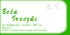 bela ireczki business card